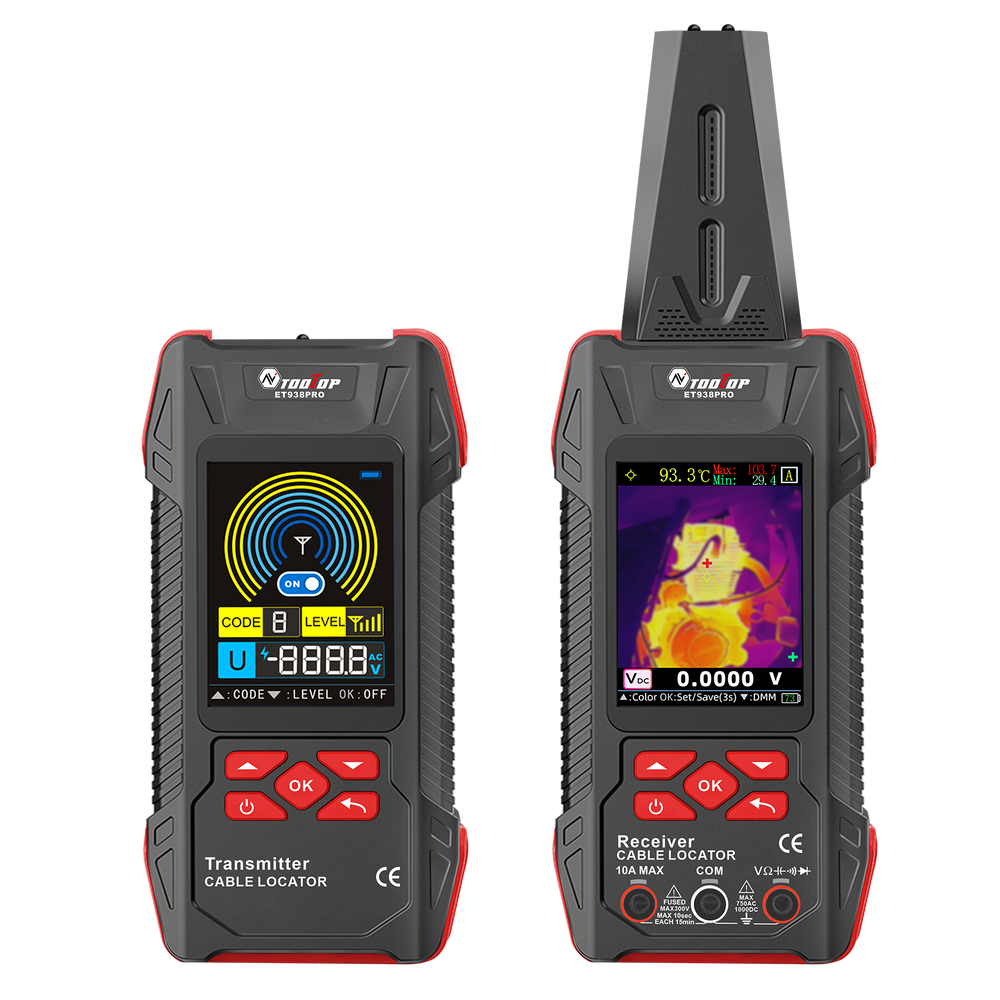 AV TOOLTOP ET938 ET938PRO 3-in-1 Wire Locator Multimeter Infrared Thermal Imaging Camera LCD Screen Rechargeable Lithium Battery Cable Tracking Depth Up to 2m Wide Temperature Range Multitool