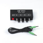 HAM-HP401 DC 5V-12V Stereo Audio Mixer 4 Input 1 Output Individual Volume Control Headphone Amplifier 3.5mm Jack DIY Sound Mixing