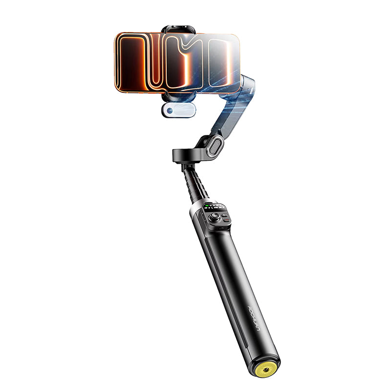 LinkMejor Smart V3 3-Axis Smartphone Gimbal Stabilizer 360° AI Face Tracking Auto Object Follow Selfie Stick Tripod Vlogging Live Streaming for iPhone Android