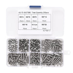 230pcs M3 304 Stainless Steel Allen Hex Drive Button Head Socket Cap Bolts Screws Nuts Assortment Kit Box Nuts Allen bolts Set