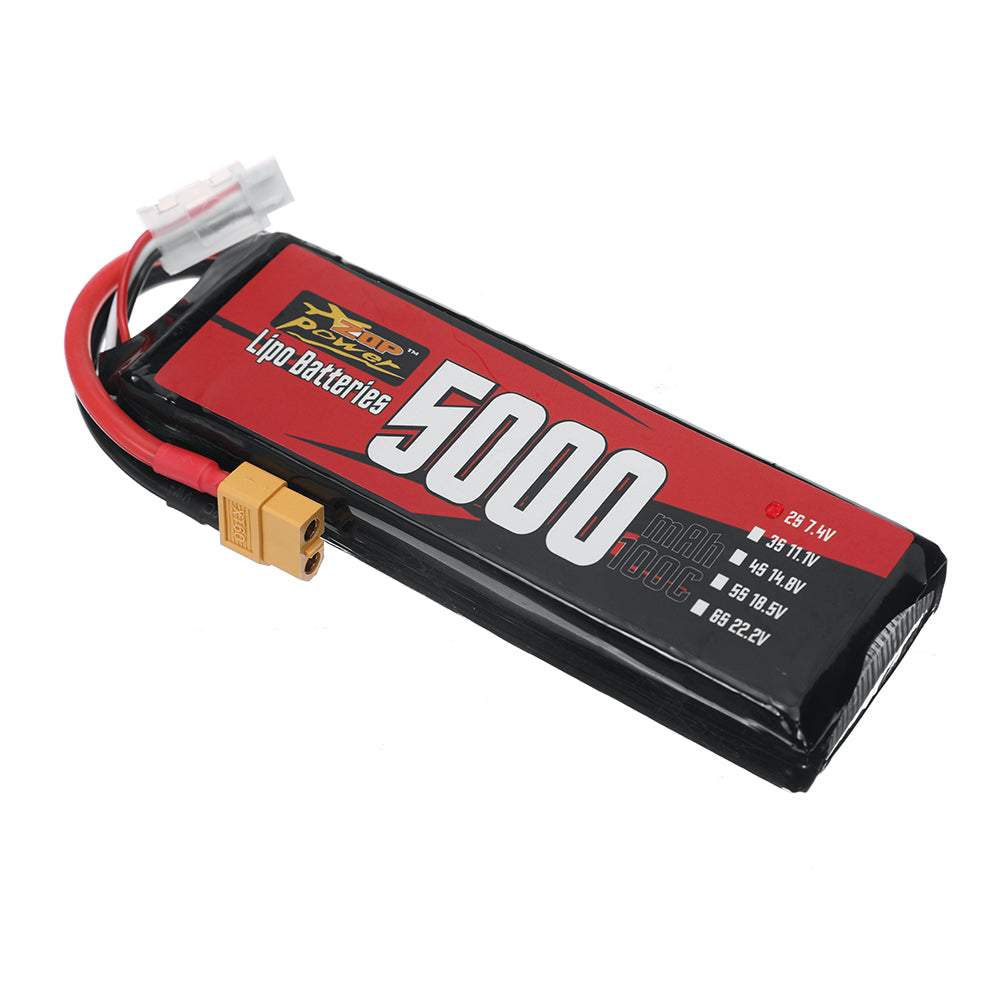 LinkMejor 2S 7.4V 5000mAh 100C 37Wh LiPo Battery XT60 Plug for RC Car Airplane Helicopter