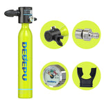 [US Direct] DEDEPU S3000-C 2×0.5L Diving Gear for Diver Mini Scuba Tank Oxygen Cylinder for Underwater Diving Breathe Training, Snorkeling Tank Manual Pump Device Adapter Diving Glasses Hand Bag Diving Storage Bag