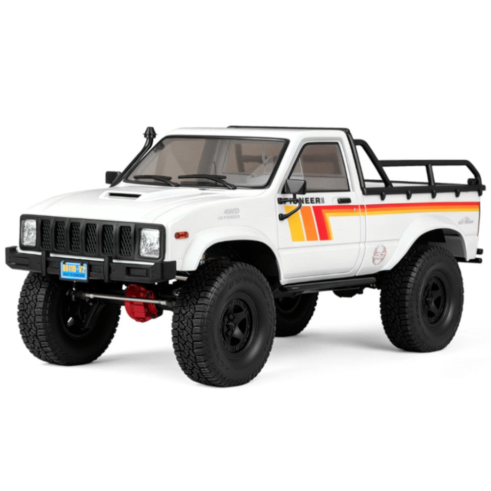 LinkMejor EX86110 V2 For PIONEER Ⅱ 1/10 2.4G 4WD RC Car Rock Crawler Off-Road Climbing Pickup Truck Two Speed LCG Portal Axle  Reverse Drive Hobbywing ESC LED Light Oil Shocks Vehicles Models Toys