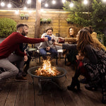 LinkMejor 29 inch Fire Pits for Outside Firepit Outdoor Wood Burning Pit Steel Firepit Bowl for Patio Backyard Camping