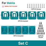 5/10 Pack Battery Storage Rack for 14.4V 18V Li-ion Battery Tools Machine Holder Storage Rack Wall Mount Bracket Fixing
