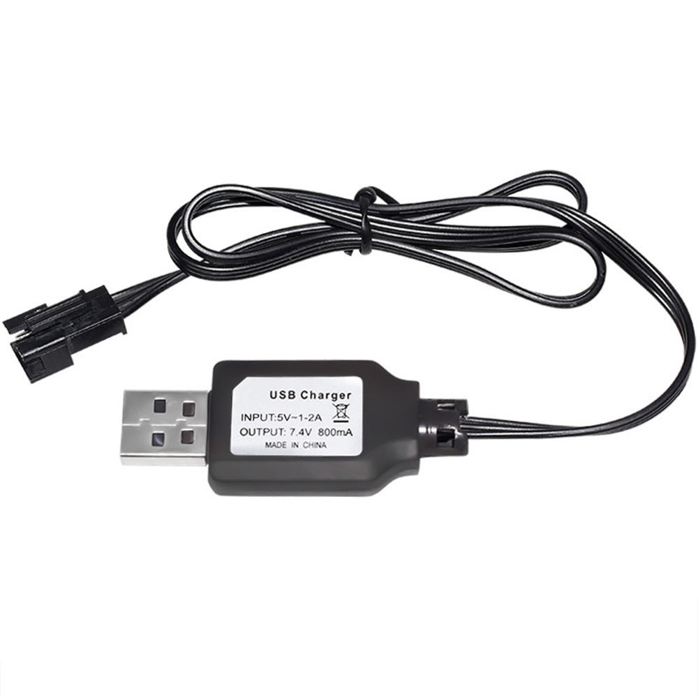 7.4V 800mAh USB Charge Cable SM-3P Positive Plug for LiPo Li-ion RC Toys Battery
