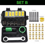 Rivet Nut Tool Kit Manual Drill Adapter Compatible with M3 M4 M5 M6 M8 M10 Aluminum Alloy Electric Gun Attachment Hex Wrench Accessories Portable