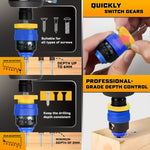 Adjustable Depth Countersink Drill Bit Set with 5 Tungsten Carbide Drill Bits Hex Shank Professional Woodworking Tools Toolbox Packed for Precise Drilling