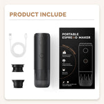 Comfook 2-in-1 Portable Espresso Maker with Cordless Heating 19Bar 85°C Brew 7800mAh Battery Compatible With Ground Coffee NS Capsules for Travel Use
