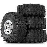 4PCS Upgraded 1.9 Inches Tires Aluminum Alloy Wheel Rims for 1/10 Axial SCX10 III Yikong YK4107 RGT Rock Crawler Climbing Truck RC Cars Vehicles Models Spare Parts R226