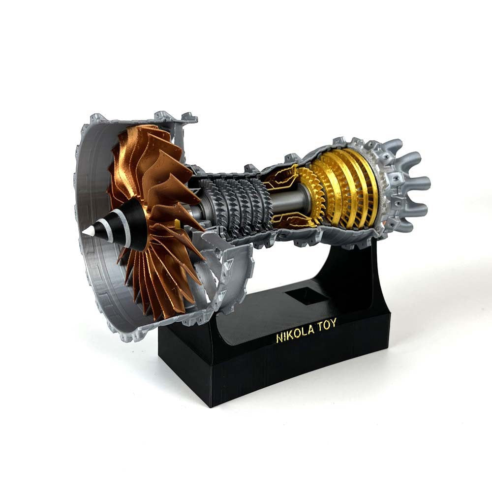 NikolaToy TR900 21cm Small Size Turbofan Engine Model High-Precision Craftsmanship Decorative Ornaments Science Discovery Toys
