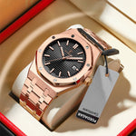 LinkMejor Men's Business Casual Watch Waterproof Luminous Date Stainless Steel Fashion Quartz Wristwatch