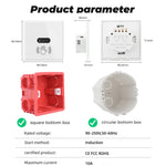 Wall-mounted Smart IR Light Switch Wave Infrared Sensor No Need Touch Tempered Glass Panel Switch Neutral Wire Needed