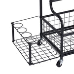 Carbon Steel 3 Tier Storage Rack Black Powder Coated Surface 102x93x40cm Heavy Duty Shelving Unit for Home Kitchen Office Garage Organization