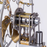 LinkMejor YH003 Vintage 4-Blades Heat Powered Thermal Stove Fan Stirling Engine Model Physics Science Discovery Experiment Gift Collection Toys