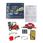 LinkMejor HG4-244 RTR 1/64 2.4G Mini RC Car Alloy Forklift with Trailer Suppprt App Remote Control LED Light Sound Engineering Vehicle Desktop Toys Model Collection Gift For Boys