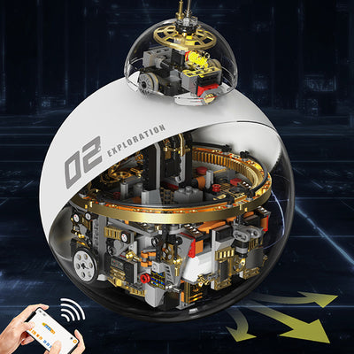 LinkMejor T1118 STEM Science Fiction Programmable Reconnaissance Robot Transparent Exploration Sphere Toy