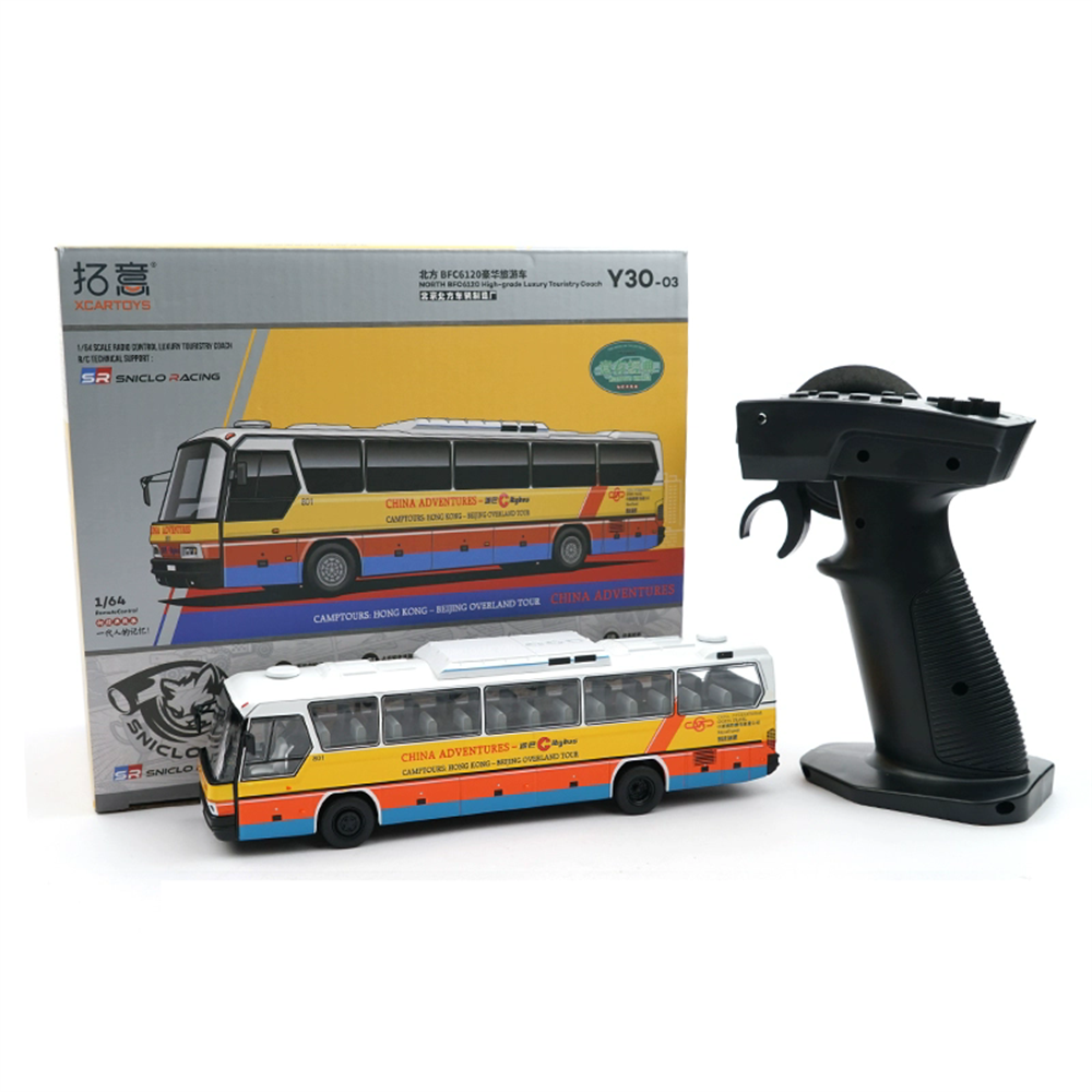 LinkMejor NORTH BFC6120 Y30-03 1/64 2.4G RWD RC Car Simulation Bus Citybus Alloy Body LED Light High Grade Luxury Touristry Electric Remote Control Vehicles Models Adult Children's Toys