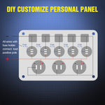 Multifunctional Rocker Switch Backlit Dual USB Charger Voltage Meter 12V Socket Switch Panel with Inline Fuse for RV Car Boat Truck Trailer