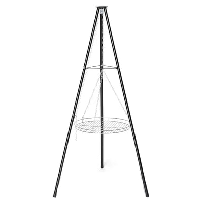 Xmund Outdoor Picnic Campfire Tripod Grill Adjustable Height Barbecue Grill Grille Stainless Steel Outdoor Camping BBQ Tripod Hanger