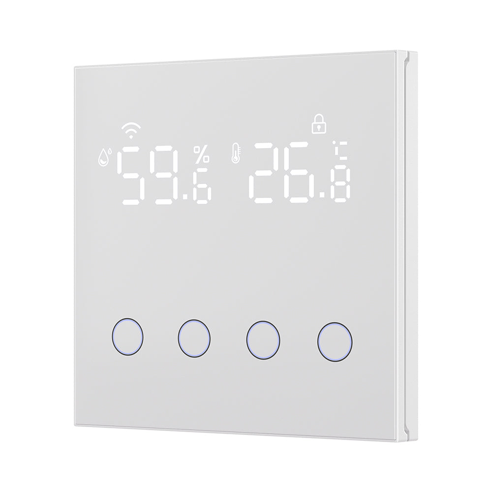 3 in 1 10A Tuya WiFi Smart Light Switch with Temperature Humidity Sensor LCD Display Scene Switch Timing Function APP & Voice Control with Alexa Google Home