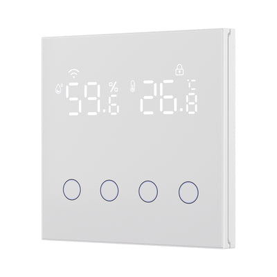 3 in 1 10A Tuya WiFi Smart Light Switch with Temperature Humidity Sensor LCD Display Scene Switch Timing Function APP & Voice Control with Alexa Google Home