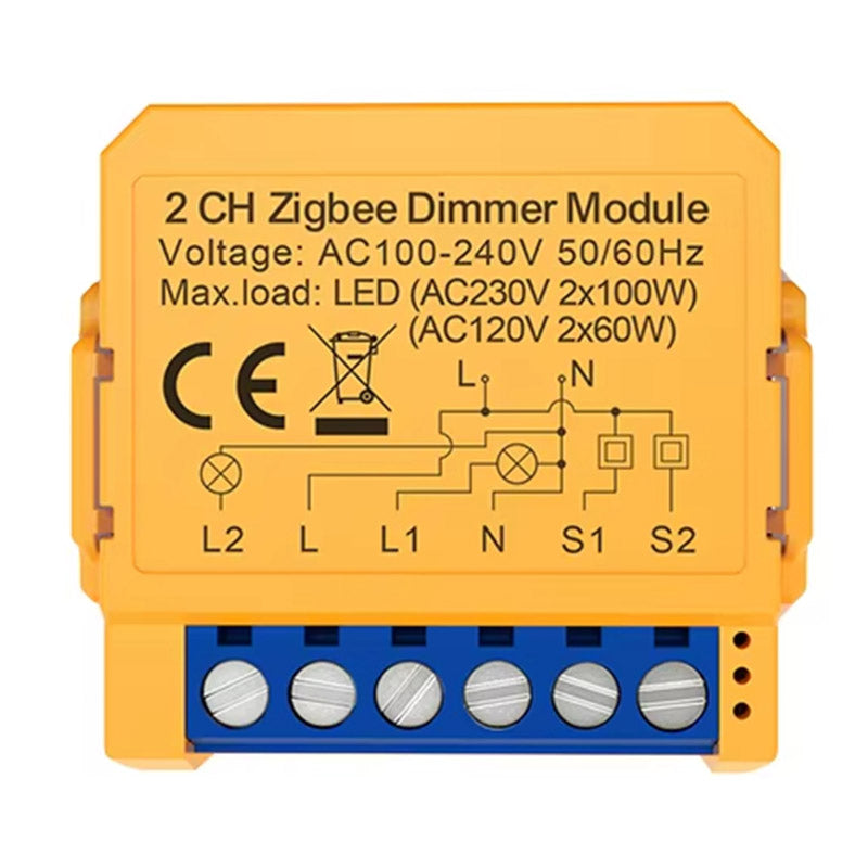 Tuya WiFi/ZigBe Smart Dimmers Switch Module 1/2 Gang Control LED Lights Dimmable Switch Voice Control with Alexa Google Home
