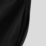 LinkMejor Mens Topstitching Irregular Layered Design Black Pants Skirt Design Hemmed Trousers