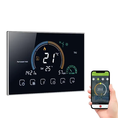 Tuya WiFi Smart Programmable Thermostat for Electric Heating LCD Display Touch Panel APP Voice Control Work with Alexa Google Home