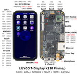 LinkMejor T-Display K230 Development Board 4.1 Inch AMOLED Touchscreen Dual 64-Bit RISC-V CPU 8Gb LPDDR4 2MP 1080P Camera WiFi RJ45 LoRa Communication