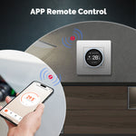 Moes Tuya Zigbee3.0 Smart Knob Thermostat with LED Digital Display Water Heating/Electric Heating/Gas Boiler APP  Remote Controller Weekly Programmable Voice Control Work with Alexa Google Home