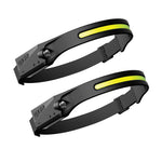 LinkMejor LX200 Wave Sensor 1200mAh 270° Wide Range 350LM 5 Lighting Modes LED Headlamp USB Rechargeable Head Torch COB Outdoor Cycling Adventure Fishing Flashlight Bike Headlamp