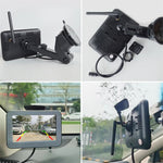 Wireless Solar Powered Backup Camera AHD 5 Inch Rear View Monitor Wide Angle Night Vision Long Range Transmission Waterproof