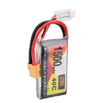 LinkMejor 7.4V 1500mAh 40C 2S LiPo Battery XT60 Plug for RC Drone