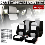4pcs Car Seat Covers Full Set Fits Most Cars Trucks SUVs Grey