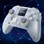 LinkMejor X01 Tri-mode Wireless Gaming Controller with 1.44-inch Interactive Display Dual Hall Joysticks and Dual Hall Triggers 4 Programmable Back Buttons for PC Switch iOS Android