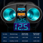 120W QC3.0 Car Charger 12V/24V Dual USB Power Adapter Fast Charging Car Lighter Socket with Blue LED Digital
