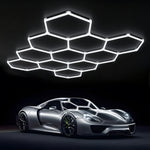Elfeland 11-Cell Garage Lights Hexagon Lamp 6500K LED Tube Honeycomb Barbershop Ceiling Lighting For Workshop 4S Car Show Auto Body Repair Gym