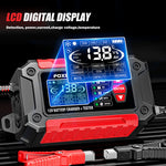LinkMejor FTC-1206 Car Battery Charger Tester with Comprehensive Health Check Precise Test Range 4AH-200AH Pulse Repair Function User-Friendly LCD Screen Safe AC to DC Charging Protection