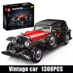 Mould King 10114 Technical Car Toys The Red Vintage Car Building Block Assembly Oldtime Car Brick Set Kids Christmas Gift