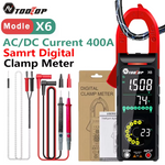 AV TOOLTOP X6 Digital Clamp Meter 400A High Precision AC/DC Current Measure with Live Wire Recognition NCV Induction Detection Dual VA Color Screen