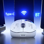 LinkMejor SC650 Tri-mode Gaming Mouse with Smart Screen Display PAW3311 Sensor RGB Lighting 800-12000DPI 1000Hz 500mAh Battery Lightweight Design E-sports Gamer Mice for PC Laptop Computer
