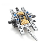 LinkMejor Technical Differential with Wheels Rear Drive System Shock Absorbing Car Chassis Building Blocks Model
