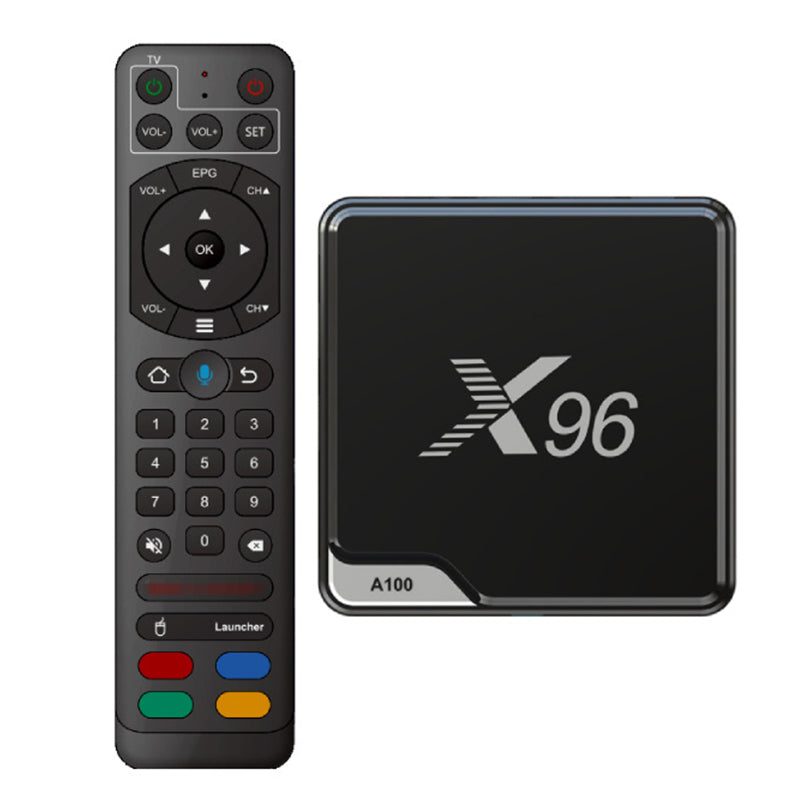[4+32G] X96 A100 Smart TV Box Android 14 Amlogic S905A 4K Ultra HD 60fps HDR10+ AV1 Dual Band WiFi Bluetooth 5.X Streaming Media Player AI-SR Home Entertainment Set Top Box with Remote Control
