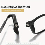 1 Pcs Lightweight Portable Soft Tape Hanging Neck Magnetic Reading Glasses Comfortable HD Anti-blue Light Presbyopia Glasses