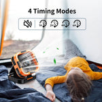 Xmund Solar Camping Fan 10000mAh Power Bank USB C Charging 6 Speeds LED Lantern Portable Outdoor Fan with Timer for Camping