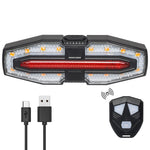 LinkMejor Bike Taillight 5 Light Modes USB-C Rechargeable Waterproof Wear-resistant Bicycle Rear Light with Remote Control for Night Cycling