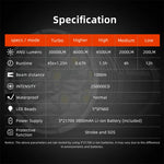 LinkMejor HK05 5*SFN60 30000LM 1000M Long Range Powerful LED Flashlight with 3*21700 Battery Type-C USB Rechargeable High Power Output Strong LED Torch