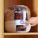 LinkMejor Grain Rice Storage Container Dispenser 360° Rotating Rice Dispenser Kitchen Organizer