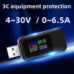 LinkMejor USB Tester Digital Voltmeter Ammeter 0.96 Inch IPS Screen 4-30V 0-5A QC3.0 PD Fast Charging Protocol Power Capacity Meter